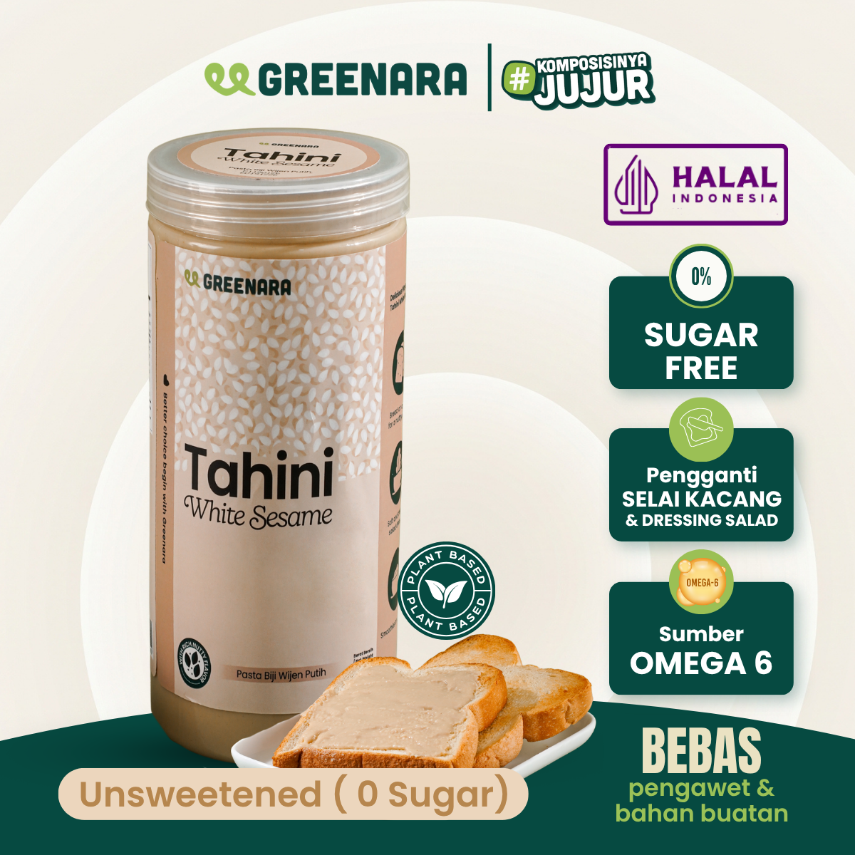 Greenara Natural Tahini Biji Wijen Putih 1Kg / Selai Wijen