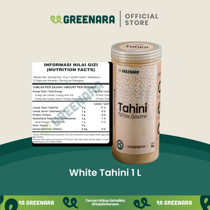 Greenara Natural Tahini Biji Wijen Putih 1Kg / Selai Wijen