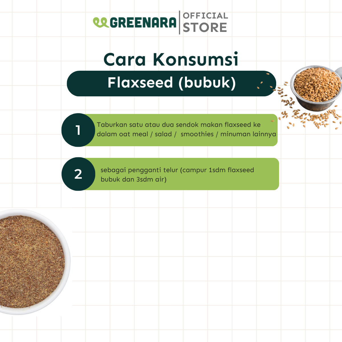 Bubuk Biji Rami Emas / Ground Golden Flaxseed