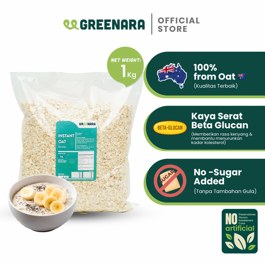 Greenara Natural Instant Oat 1Kg / Oatmeal Instant