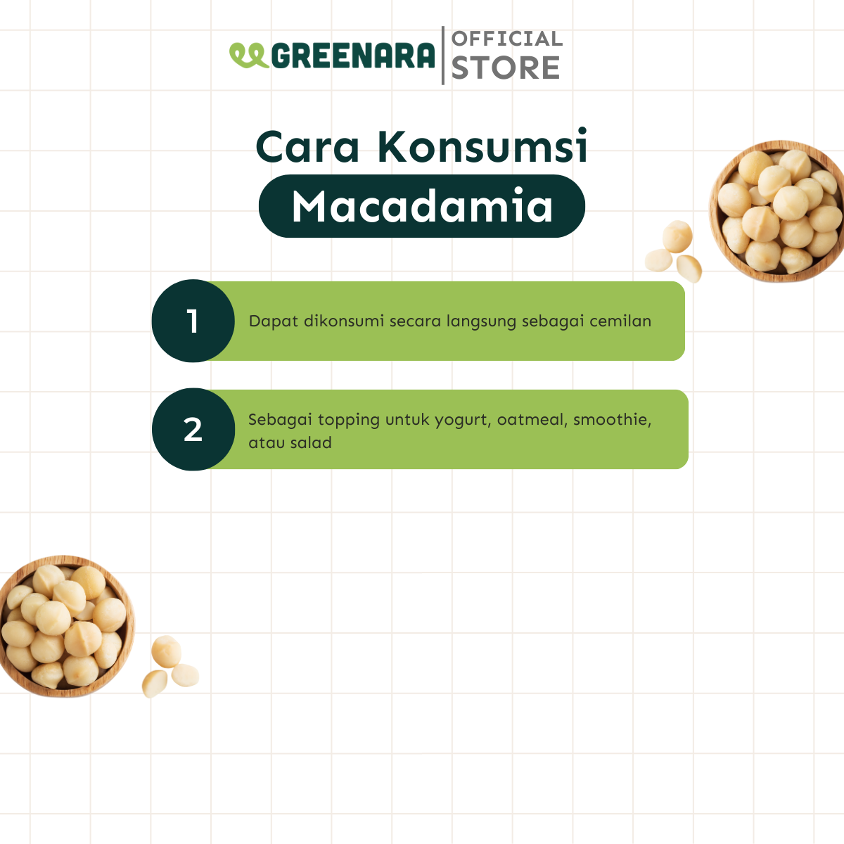 One Serving Roasted Macadamia 28g / Kacang Macadamia