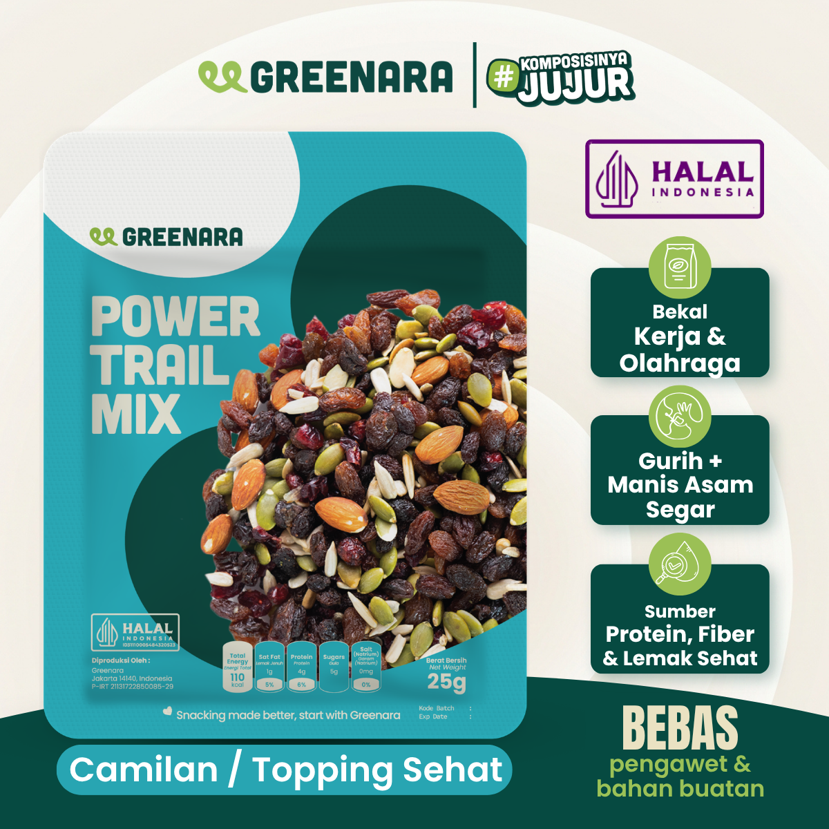 Satu Porsi Power Trail Mix 25gr / Snack Sehat