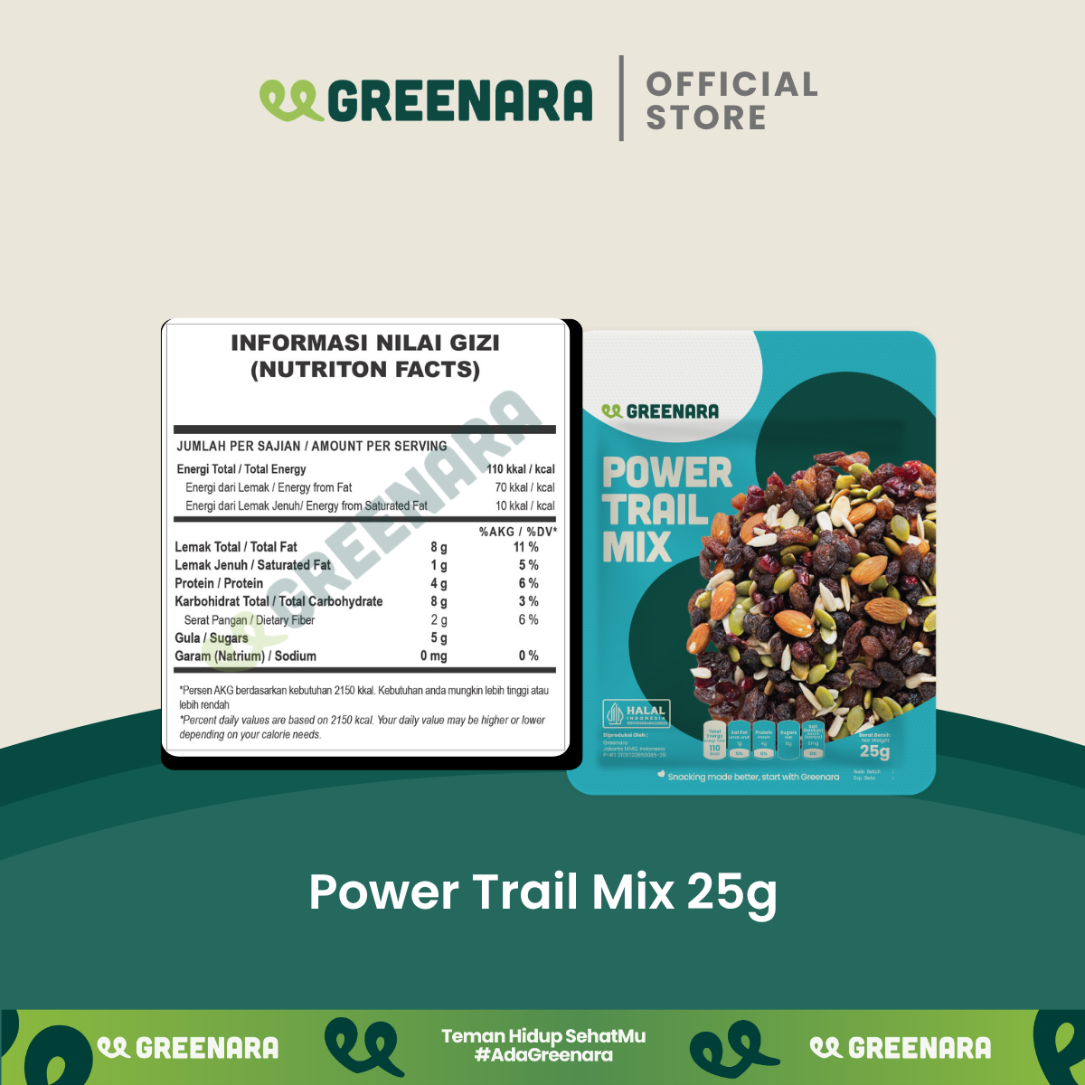 Satu Porsi Power Trail Mix 25gr / Snack Sehat
