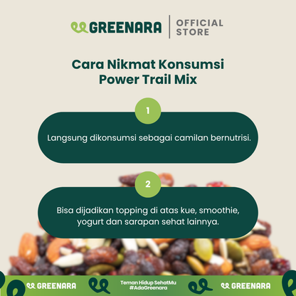 Greenara Natural Power Trail Mix 75gr / Healthy Snack (No Sugar Added) / Snack Sehat