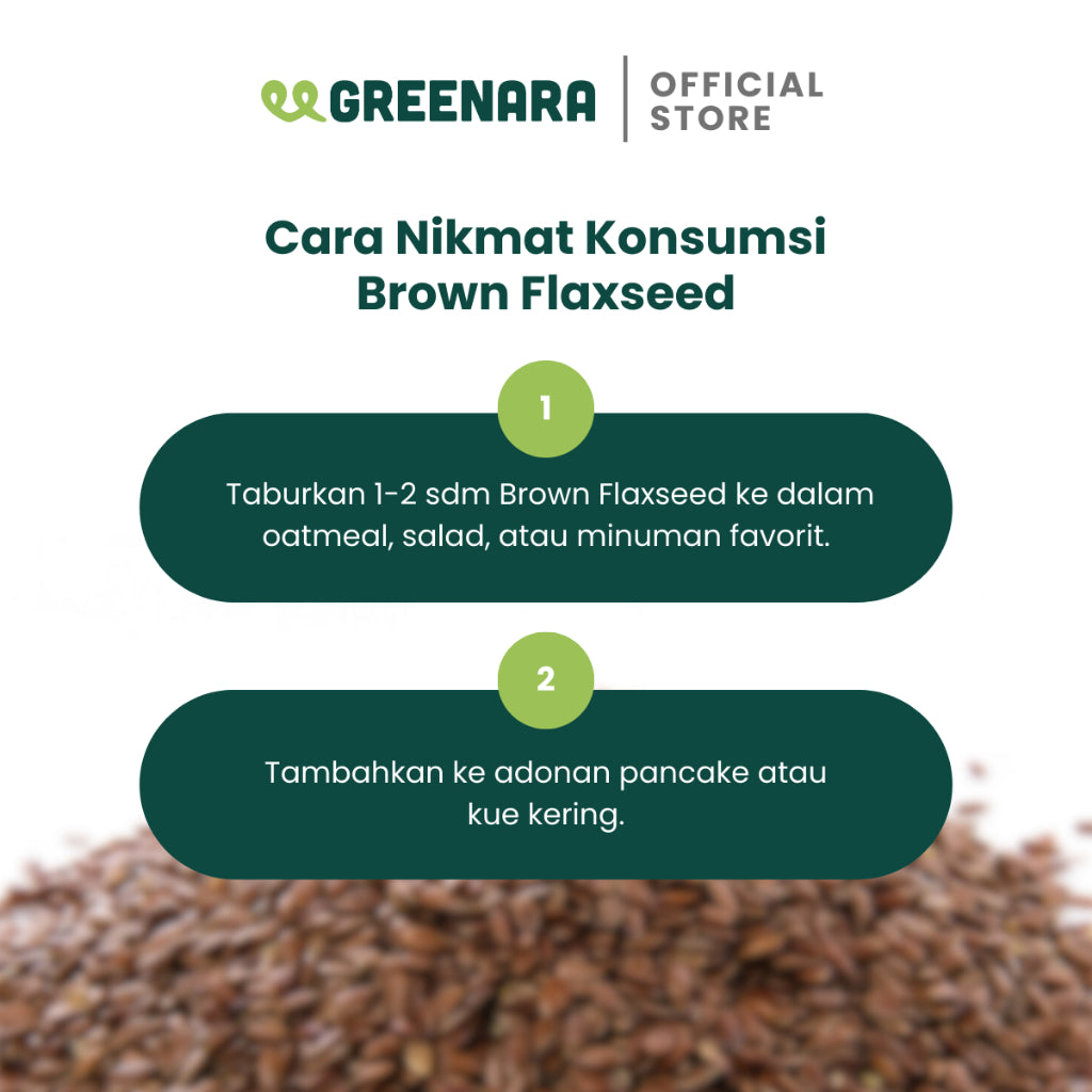 Greenara Natural Brown Flaxseed 1Kg / Biji Rami Coklat