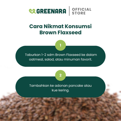 Greenara Natural Brown Flaxseed 1Kg / Biji Rami Coklat