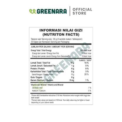 Greenara Natural Brown Flaxseed 1Kg / Biji Rami Coklat
