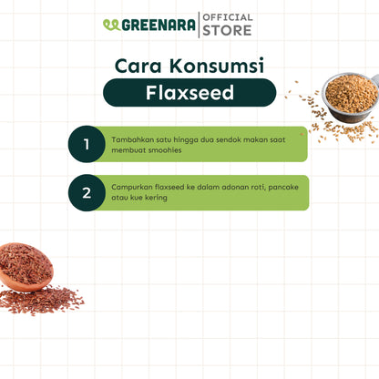 Greenara Biji Rami Coklat 250gr / Natural Brown Flaxseed
