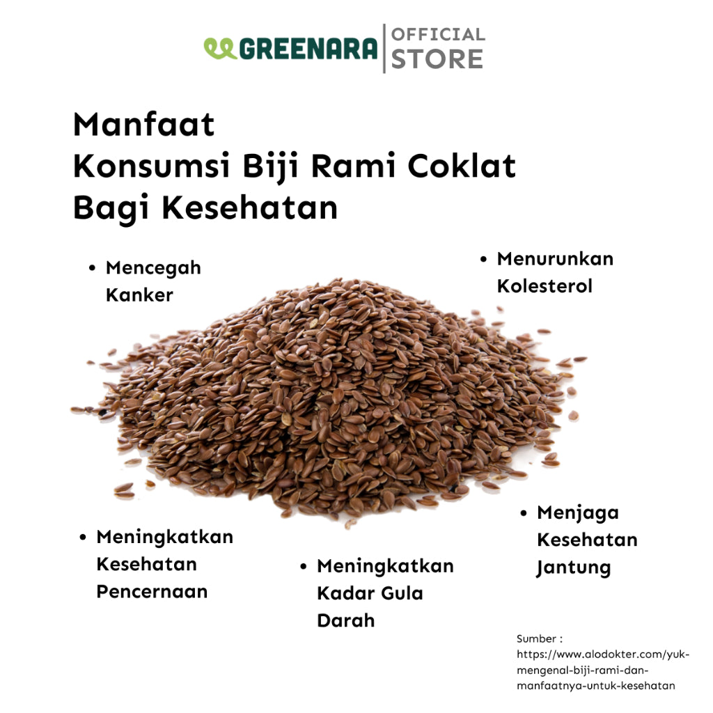 Greenara Biji Rami Coklat 250gr / Natural Brown Flaxseed