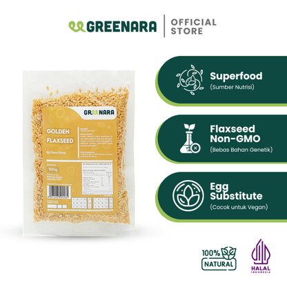 Greenara Biji Rami Emas 100gr / Golden Flaxseed