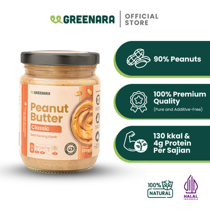 Greenara Natural Nut Butter 230g Low Calorie /Selai Kacang Alami/ Peanut/ Almond/ Cashew