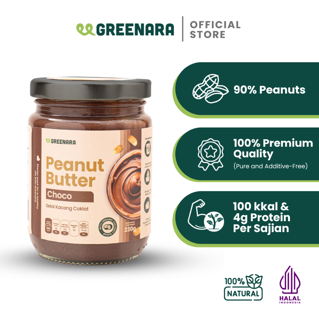Greenara Natural Nut Butter 230g Low Calorie /Selai Kacang Alami/ Peanut/ Almond/ Cashew