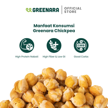 Greenara Natural Roasted Chickpea Original / Sea Salt / Savory / Sriracha 56g / Kacang Arab Sehat