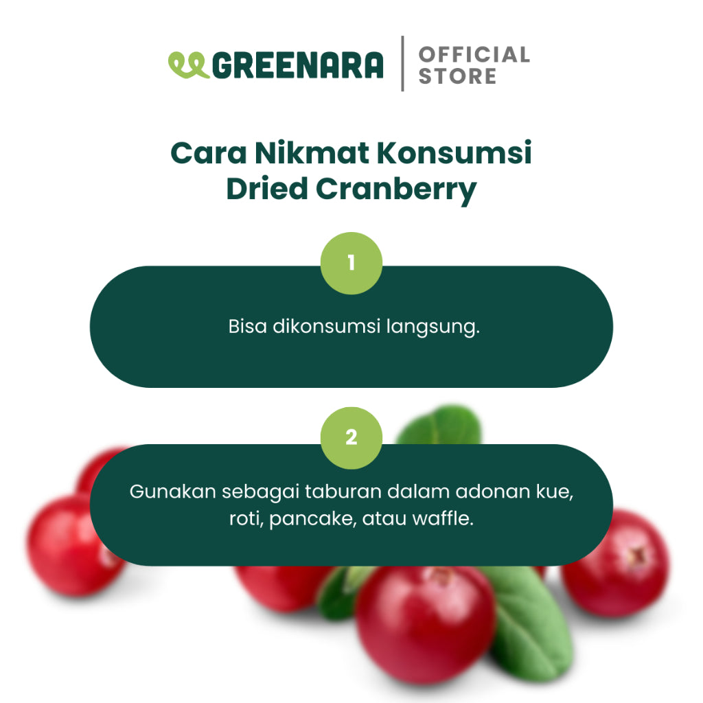 Greenara Cranberry Kering Alami 1Kg / Buah Cranberry Kering