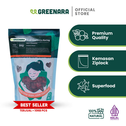Greenara Natural Dried Cranberry 250gr / Buah Cranberry Kering