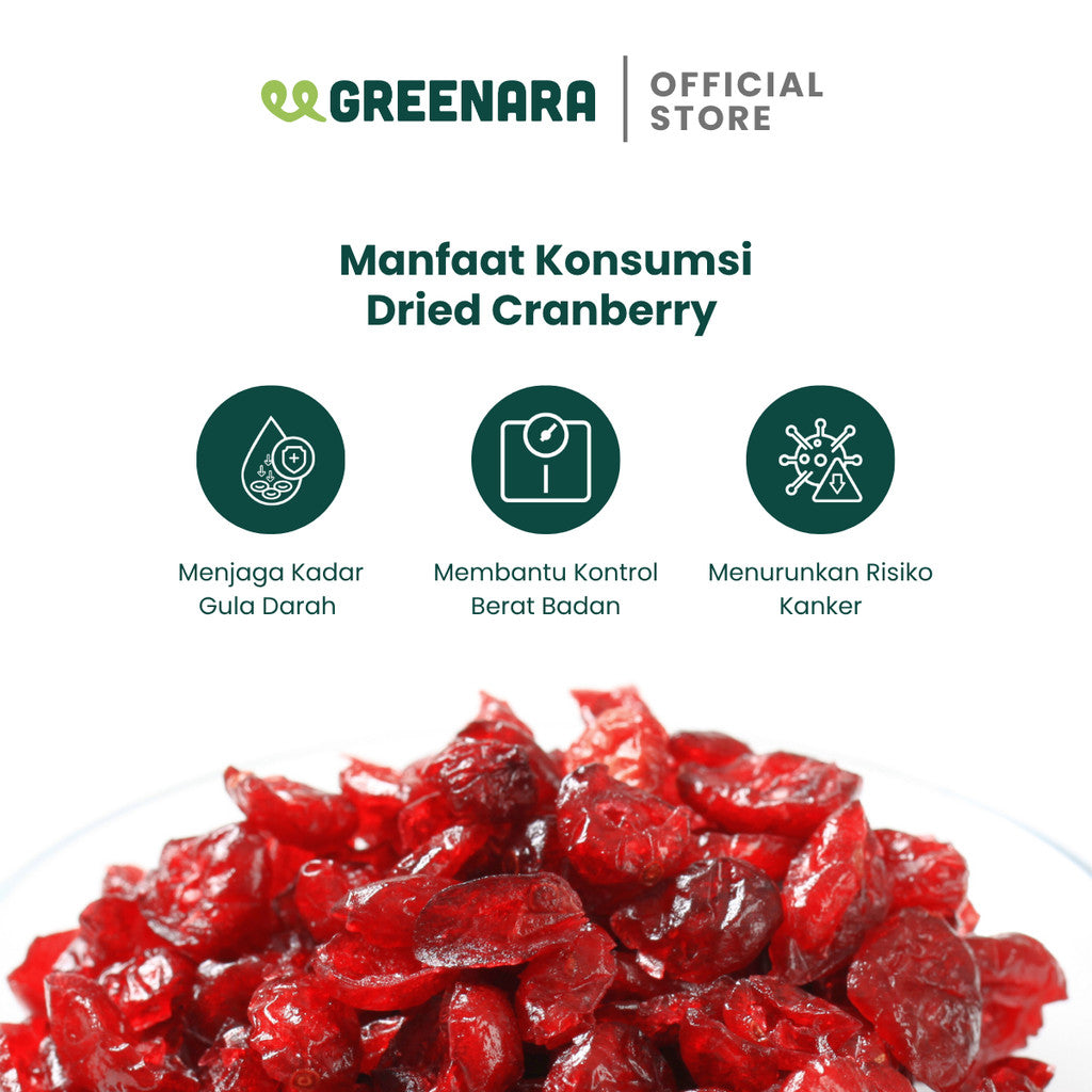 Greenara Natural Dried Cranberry 250gr / Buah Cranberry Kering