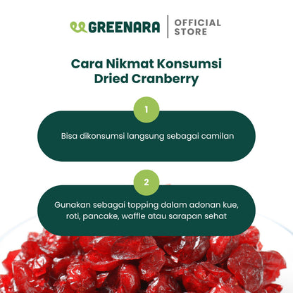 Greenara Natural Dried Cranberry 250gr / Buah Cranberry Kering