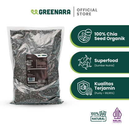 Greenara Black Chia Seed 1Kg / Biji Chia Seed Hitam