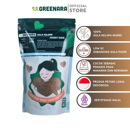 Greenara Natural Sweetener Coconut Sugar 250gr / Gula Kelapa / Pemanis Alami