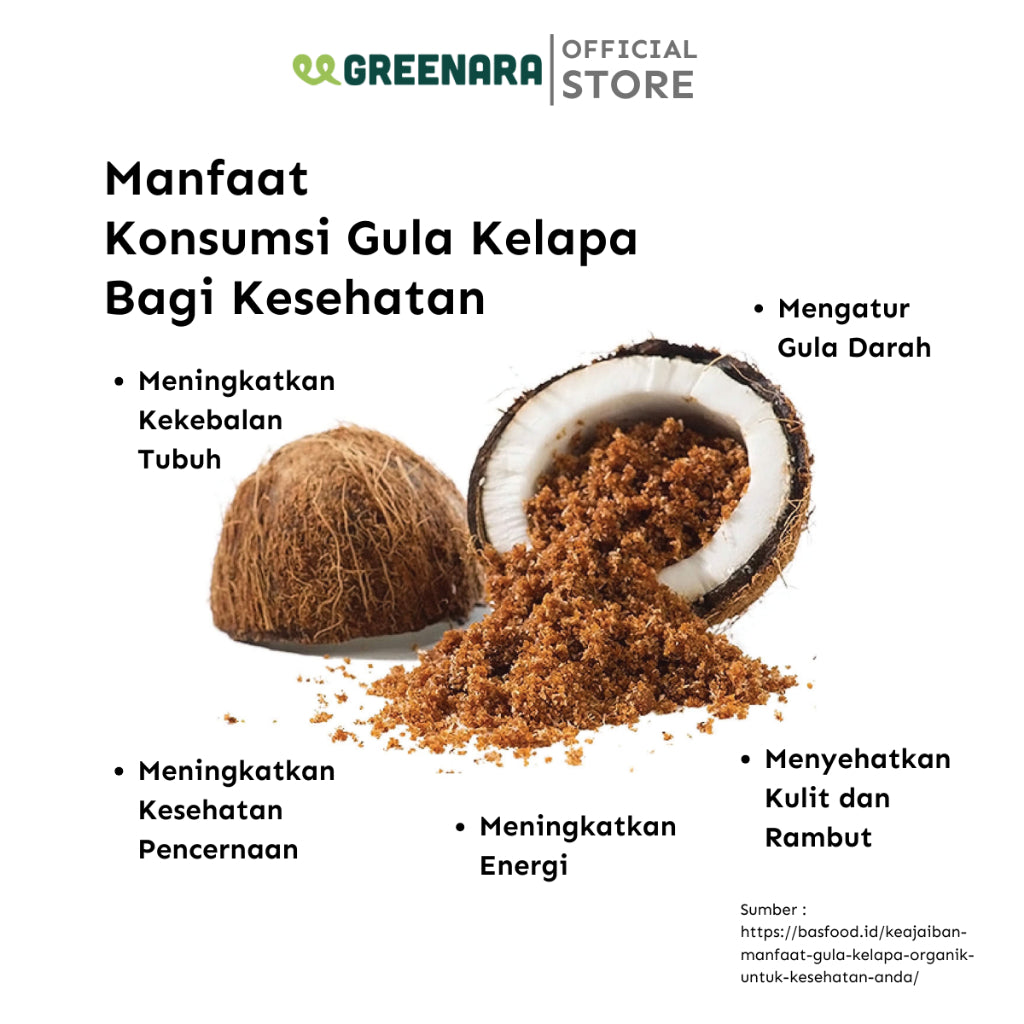 Greenara Natural Sweetener Coconut Sugar 250gr / Gula Kelapa / Pemanis Alami