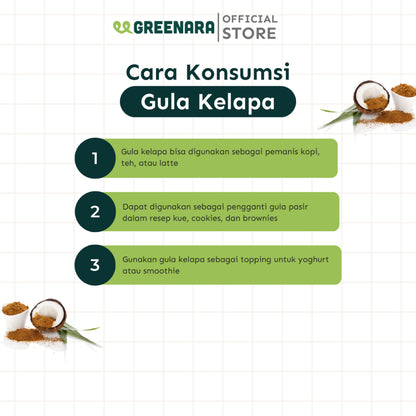 Greenara Natural Sweetener Coconut Sugar 1Kg / Gula Kelapa / Pemanis Alami