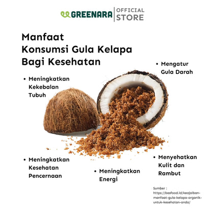 Greenara Natural Sweetener Coconut Sugar 1Kg / Gula Kelapa / Pemanis Alami