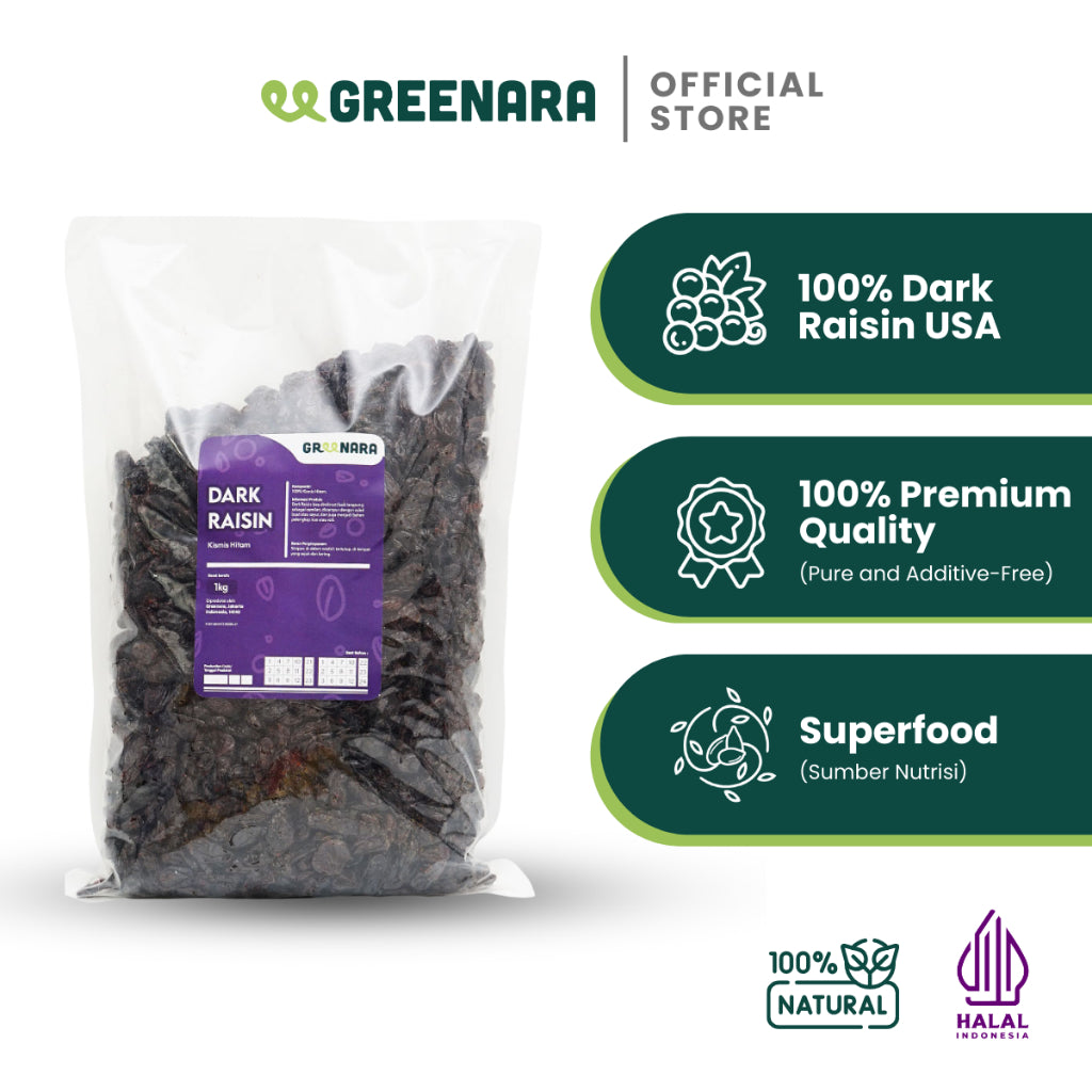 Greenara Dark Raisin USA 1kg / Kismis Hitam