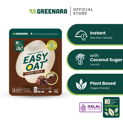 Greenara Natural Easy Oat / Instant Breakfast / Sarapan Sereal Sehat Kaya Nutrisi All Variant