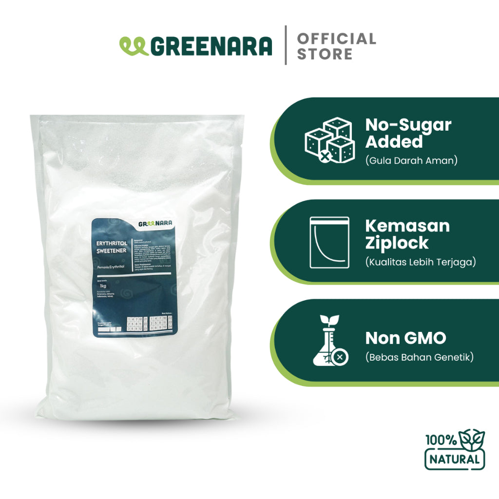 Greenara Pemanis Erythritol 1kg / Pemanis Alami Erythritol