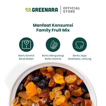 Greenara One Serving Family Fruit Mix 40gr / Snack Sehat / Camilan Buah Kering