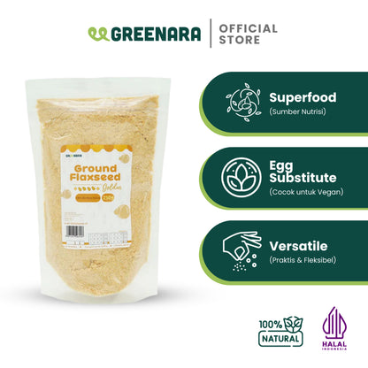 Greenara Natural Ground Golden Flaxseed 250gr / Biji Rami Emas Bubuk
