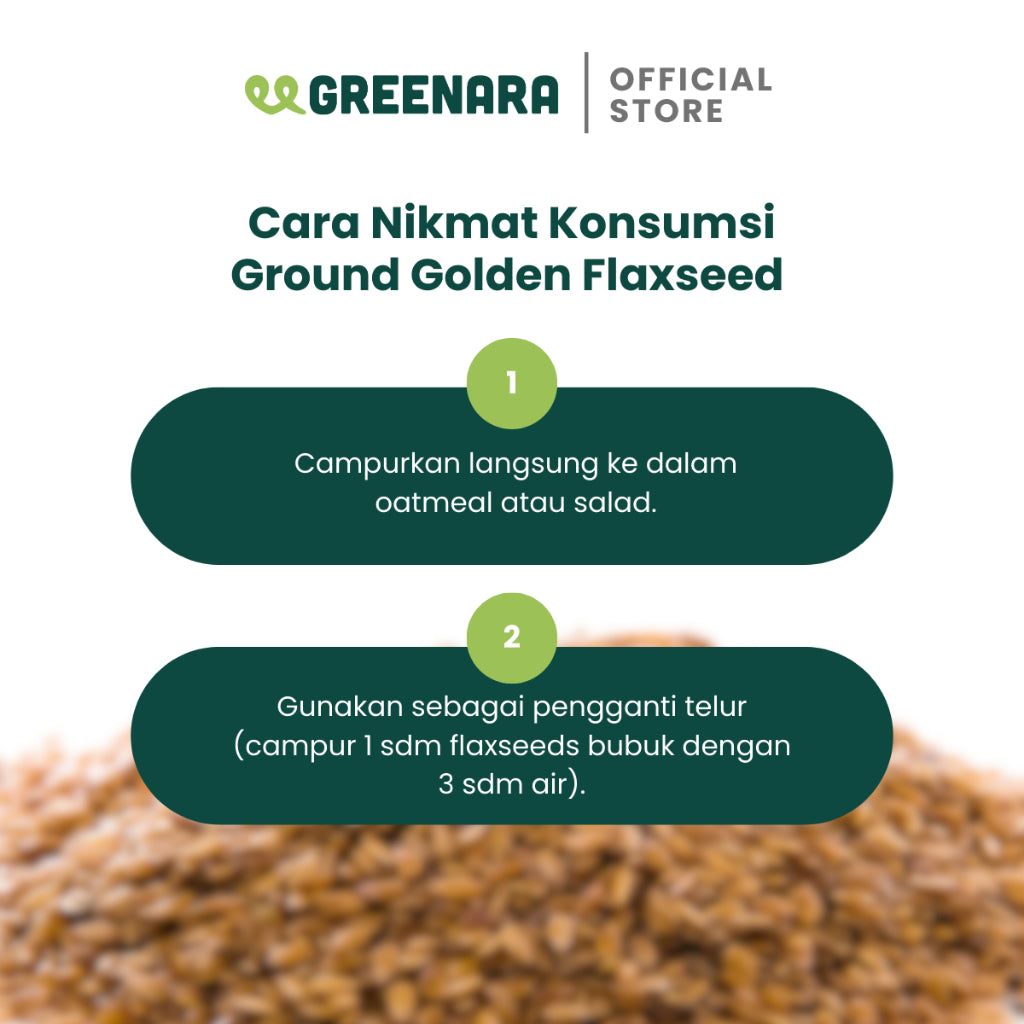 Greenara Natural Ground Golden Flaxseed 250gr / Biji Rami Emas Bubuk