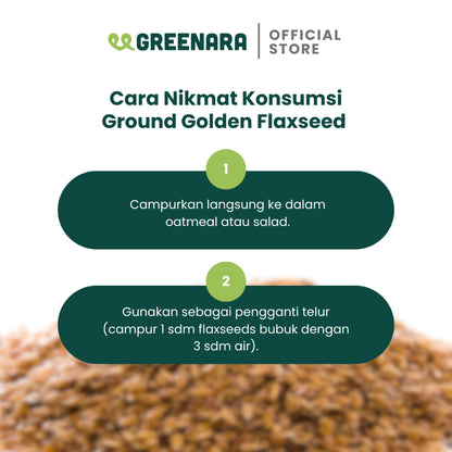 Greenara Natural Ground Golden Flaxseed 250gr / Biji Rami Emas Bubuk