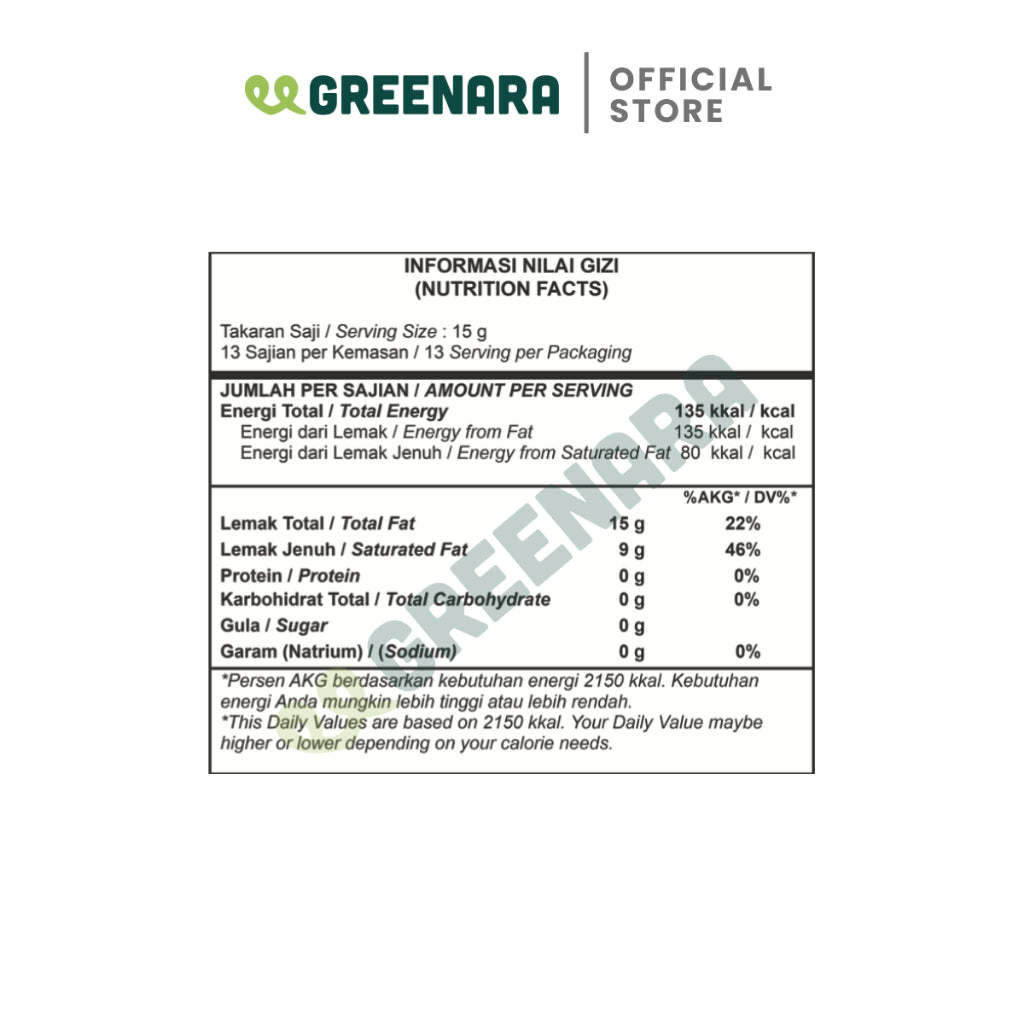 Greenara Ghee Grass Fed Clarified Butter 200gr