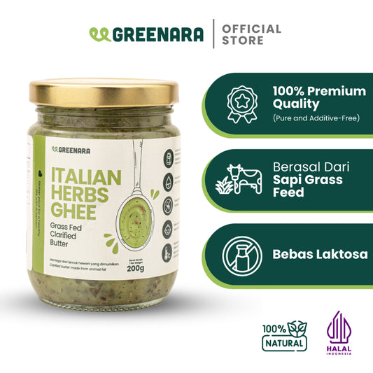 Greenara Ghee Grass Fed Clarified Butter 200gr Italian Herbs