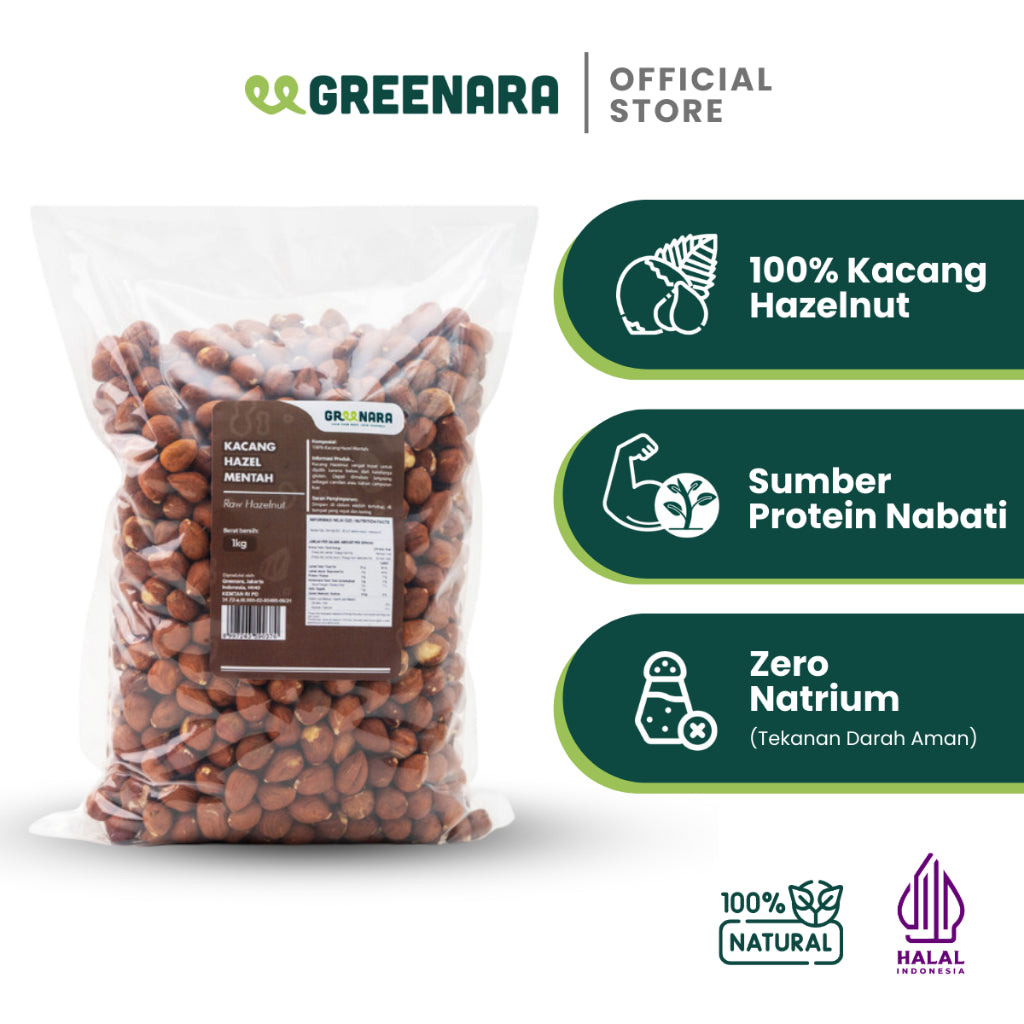 Greenara Kacang Hazel Mentah 1Kg