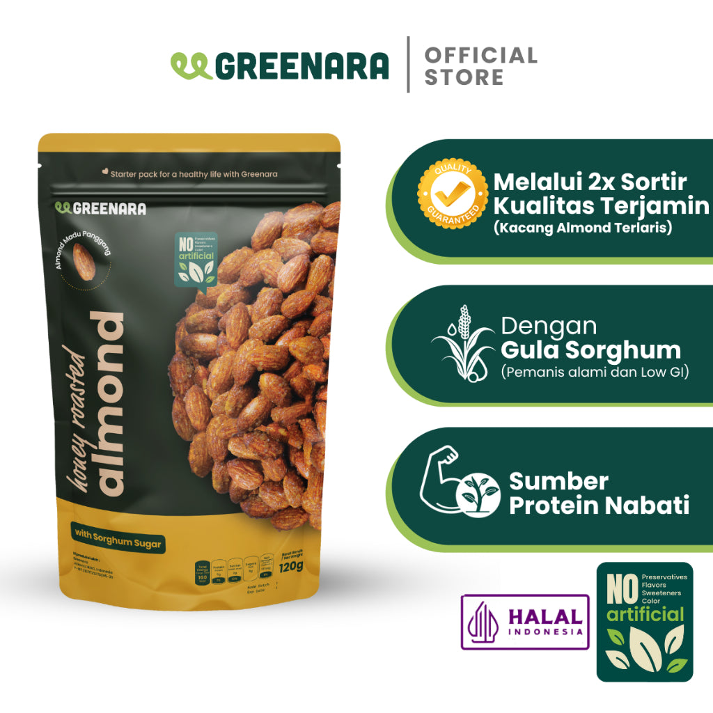 Greenara Natural Roasted Nuts Series/ Kacang Panggang / Walnut / Pistachio / Cashew / Almond / Snack