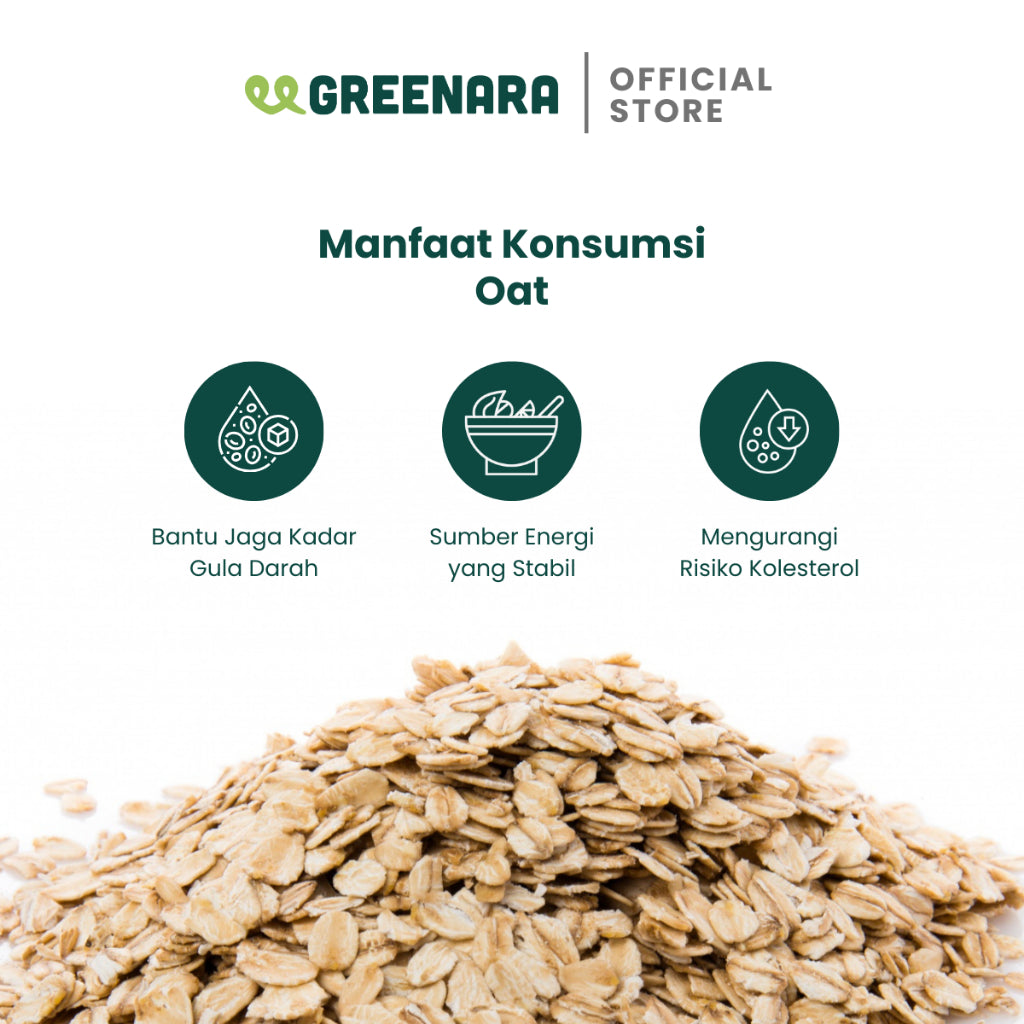 Greenara Oat Instan Alami 500gr / Oatmeal Instan