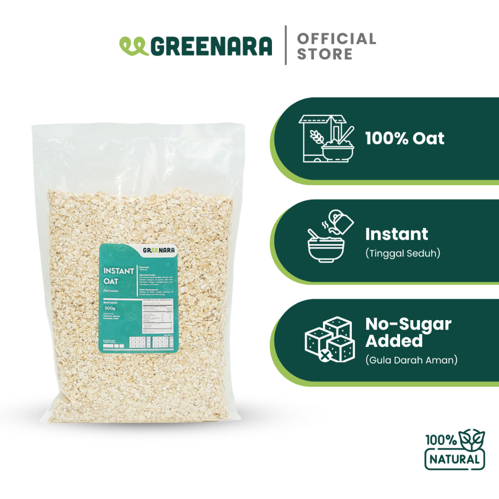 Greenara Oat Instan Alami 500gr / Oatmeal Instan