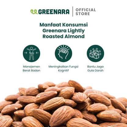 Greenara Kacang Almond Panggang Asin 1Kg / Almond Panggang Dengan Sedikit Garam