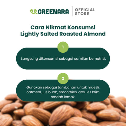 Greenara Kacang Almond Panggang Asin 250gr / Almond Panggang Asin Ringan