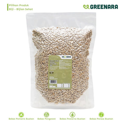 Greenara Natural Lightly Salted Roasted Sunflower Seed 1Kg / Kuaci Kupas Panggang Asin