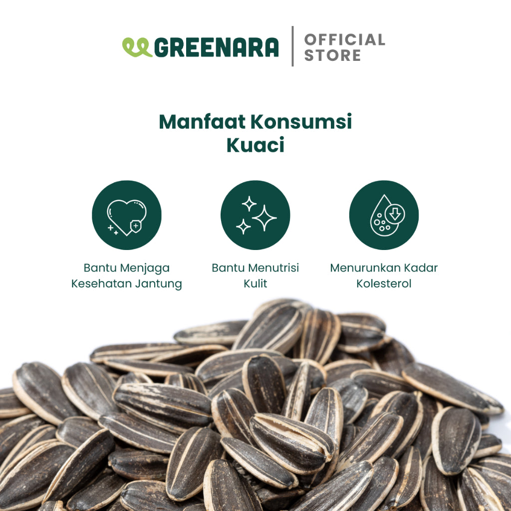 Greenara Natural Lightly Salted Roasted Sunflower Seed 250gr / Kuaci Kupas Panggang Asin