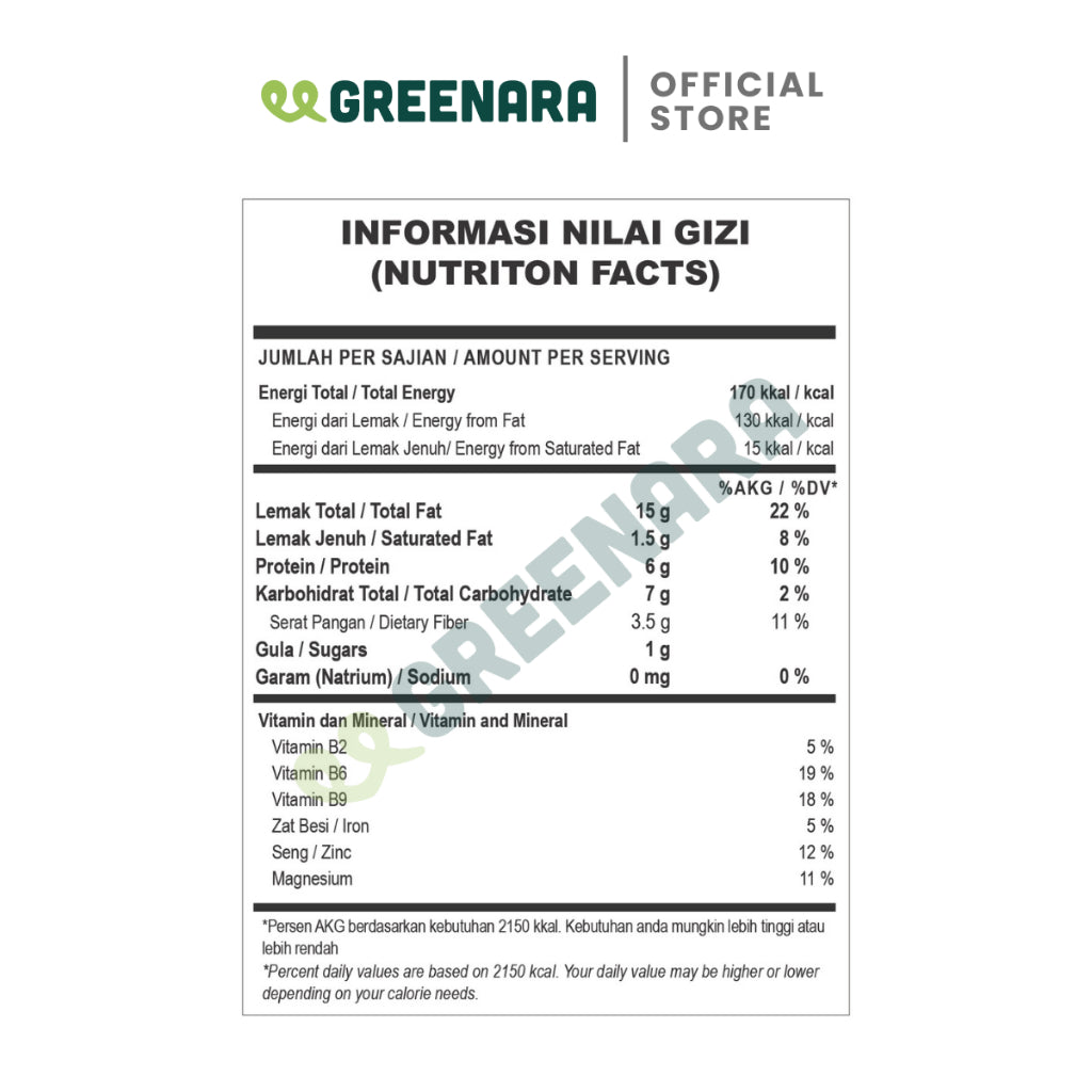 Greenara Natural Lightly Salted Roasted Sunflower Seed 250gr / Kuaci Kupas Panggang Asin