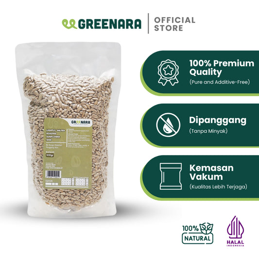 Greenara Kuaci Kupas Asin 500gr / Lightly Salted Roasted Sunflower Seed 500 gram