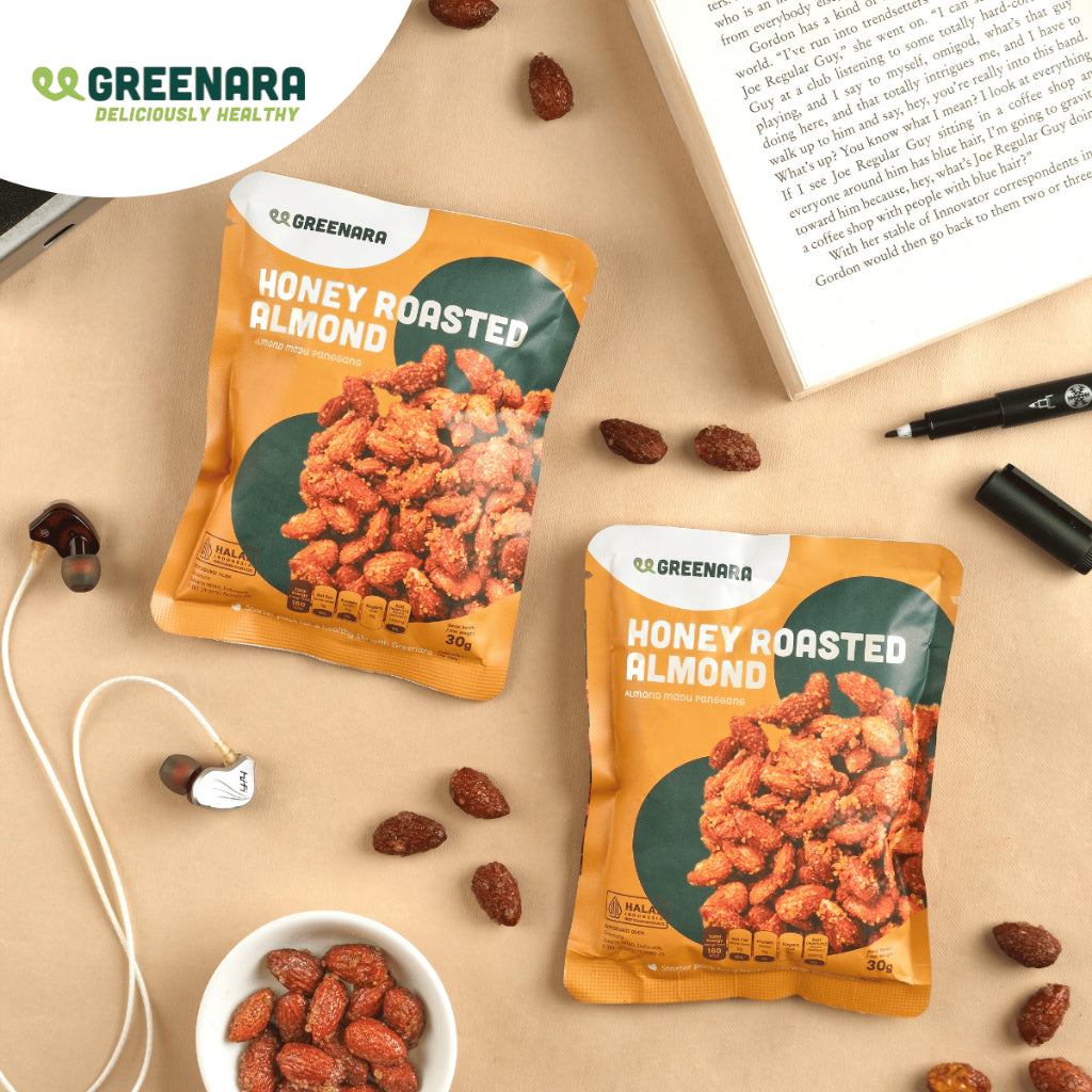 Greenara Snack Sehat Kemasan Individual / Pistachio / Almond / Mede / Walnut / Camilan Diet