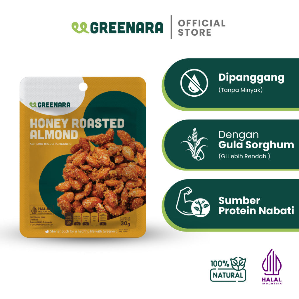 Greenara Snack Sehat Kemasan Individual / Pistachio / Almond / Mede / Walnut / Camilan Diet