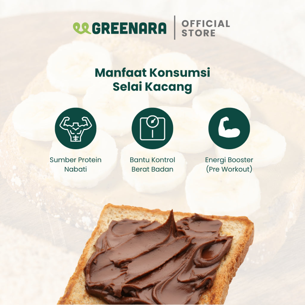 Greenara Natural Peanut Choco Butter 230gr Rendah Kalori (100kal/saji) / Selai Kacang Rendah Kalori