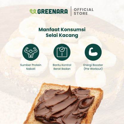 Greenara Natural Peanut Choco Butter 230gr Rendah Kalori (100kal/saji) / Selai Kacang Rendah Kalori