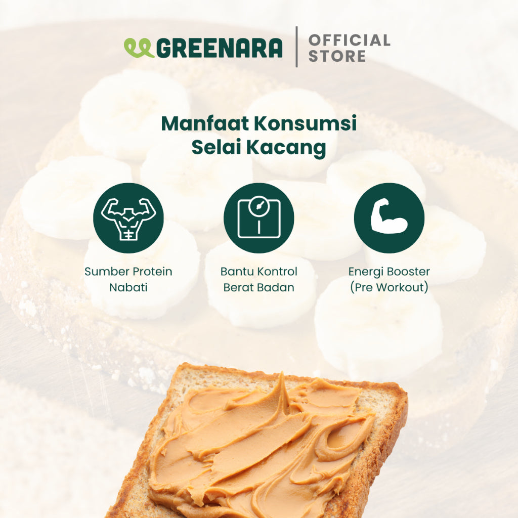 Greenara Natural Peanut Classic Butter 230g Low Calorie (100cal/serv) / Selai Kacang Rendah Kalori
